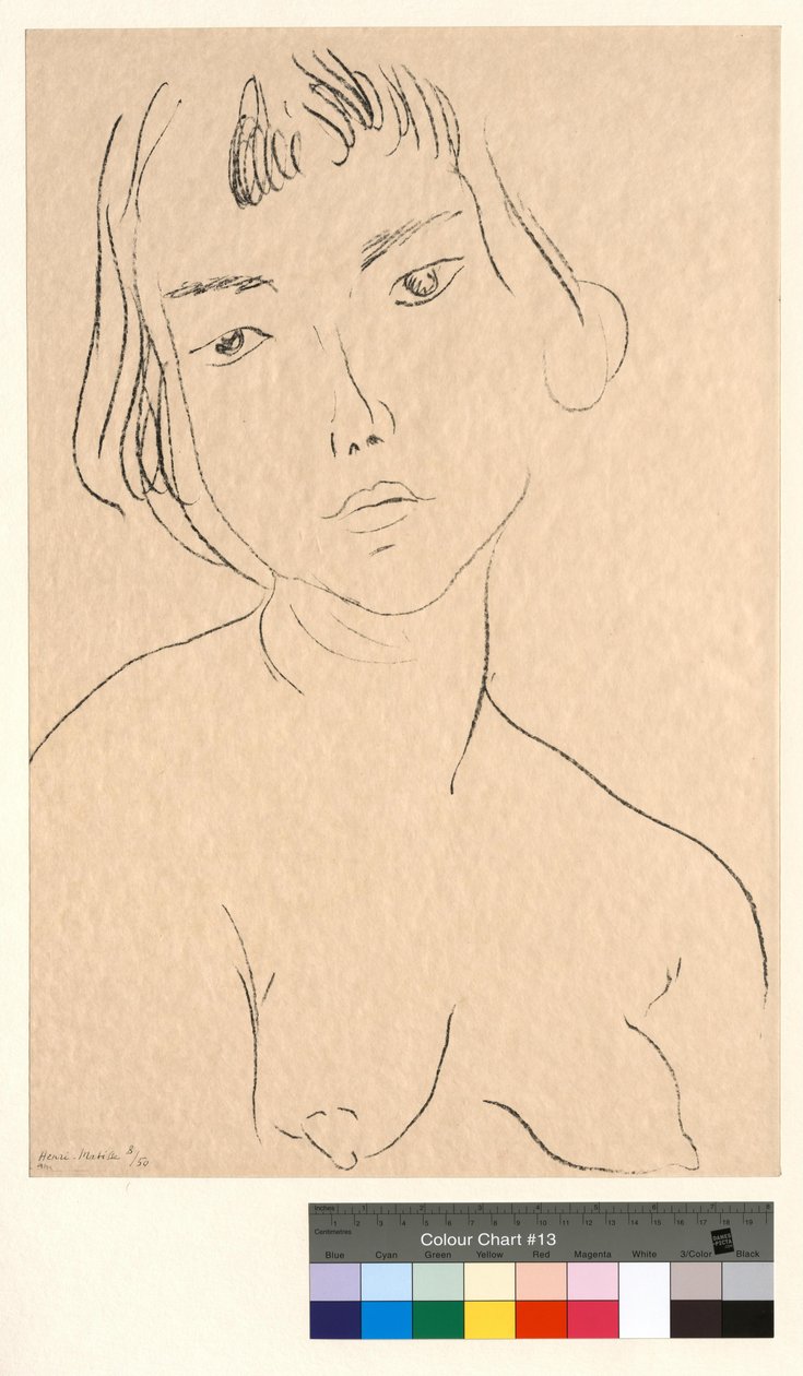 Twarz lekko przechylona w lewo autorstwa Henri Matisse