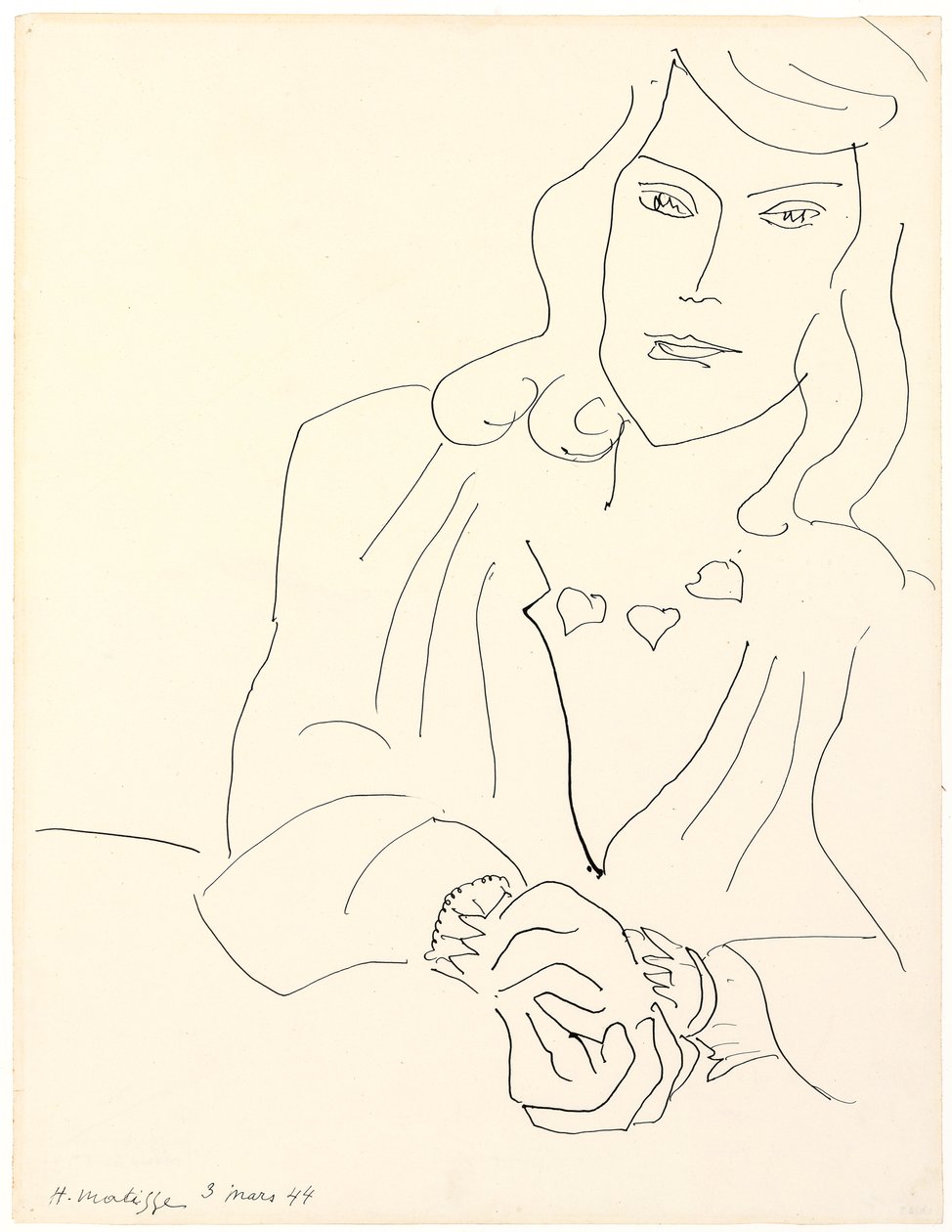 Głowa kobiety z naszyjnikiem autorstwa Henri Matisse