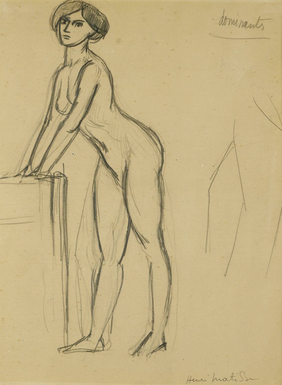 Stojąca młoda dziewczyna, ok. 1908-10 (ołówek na papierze) autorstwa Henri Matisse