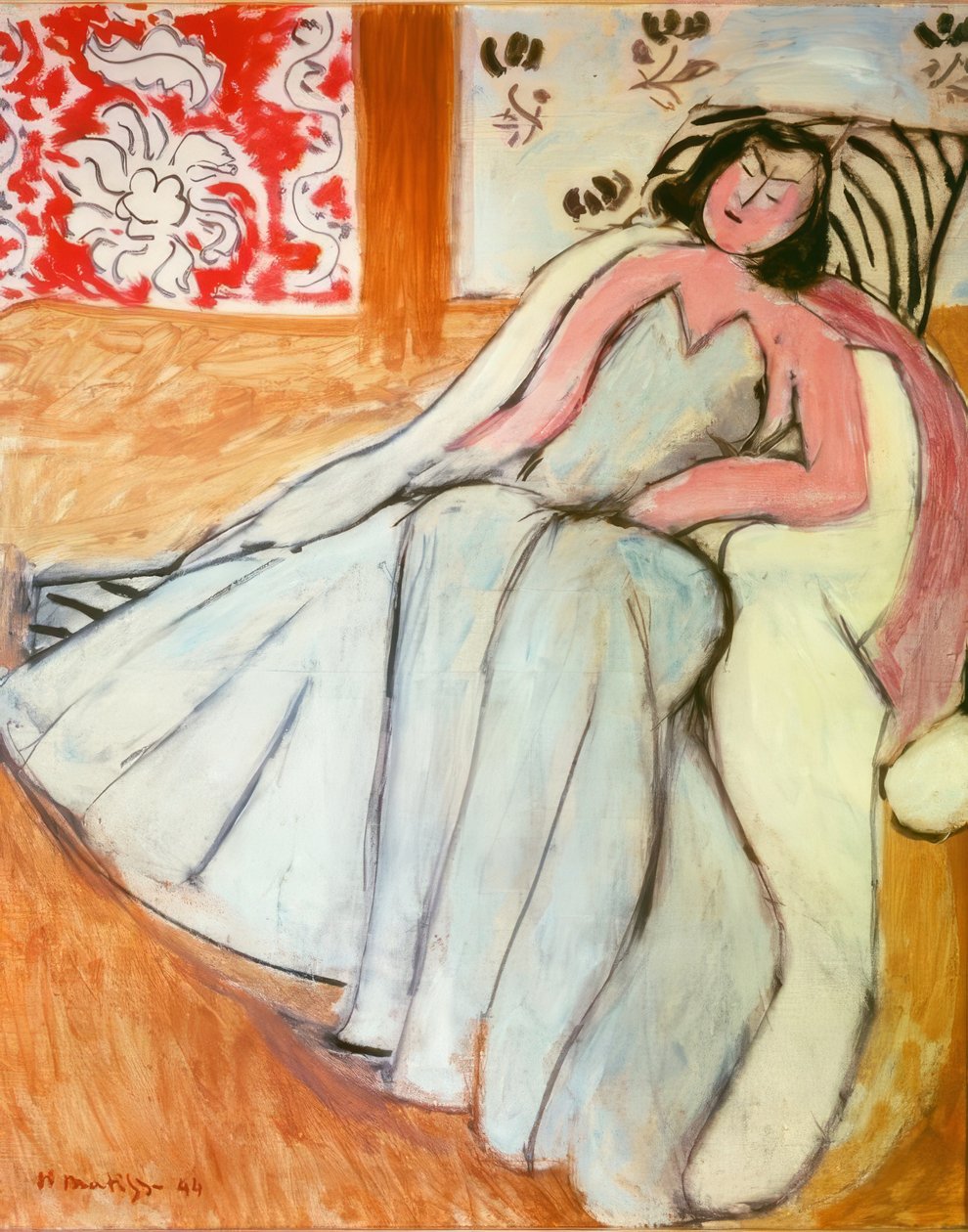 Młoda kobieta w białym futrze autorstwa Henri Matisse