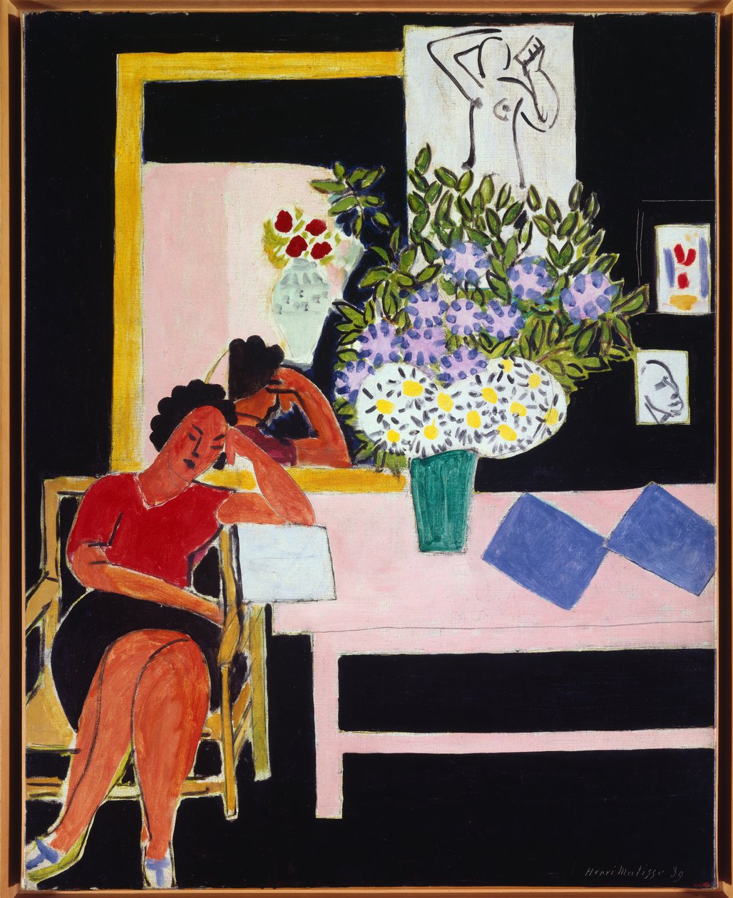 liseuse sur fond noir 1939 (olej na płótnie) autorstwa Henri Matisse