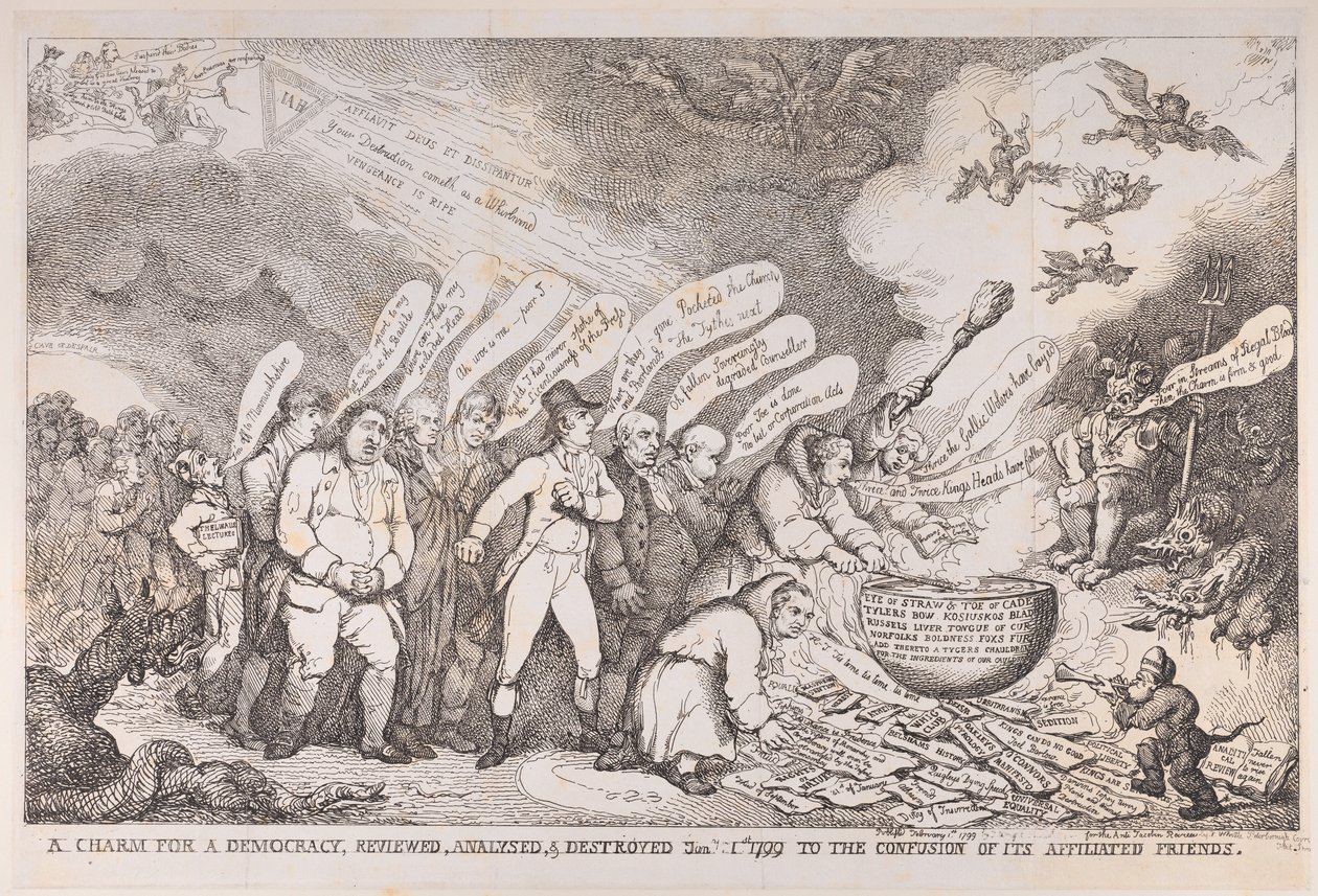 Urok dla demokracji, zrecenzowany, przeanalizowany i zniszczony 1 stycznia 1799 na Konf..., 1 stycznia 1799. autorstwa Henri Merke