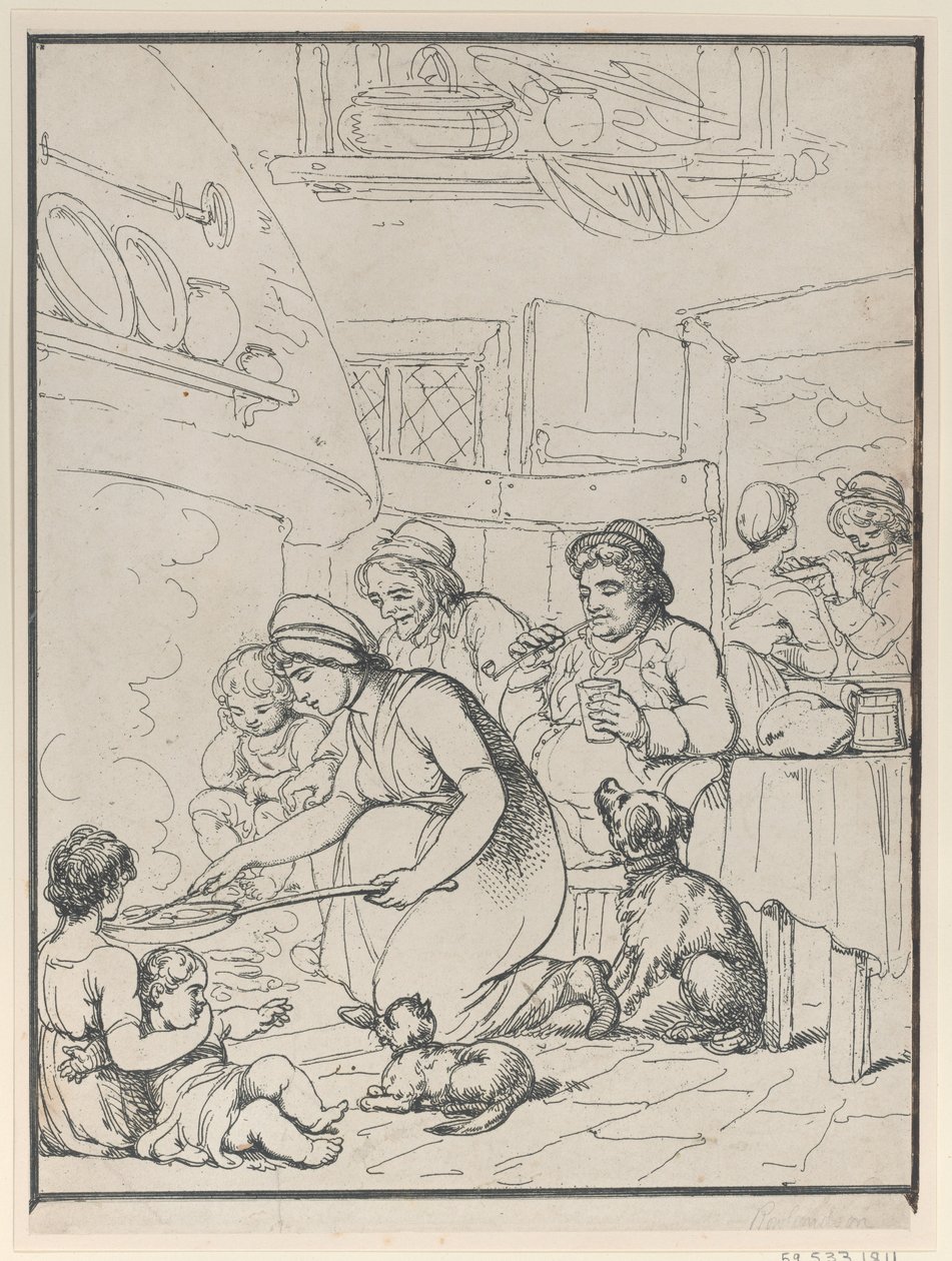 Chaty, z kominkiem, 1799. autorstwa Henri Merke