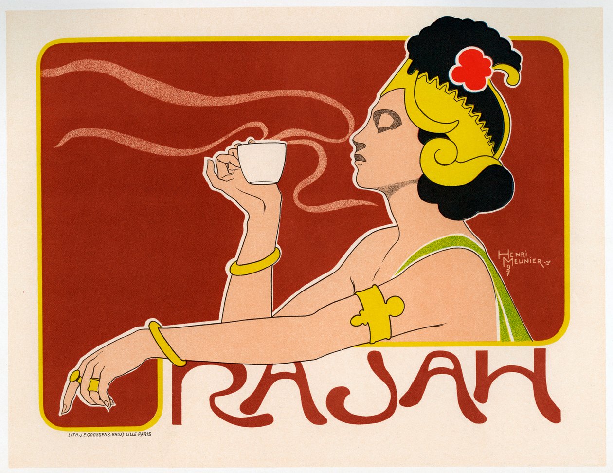 Plakat kawowy Rajah, 1897 autorstwa Henri Meunier