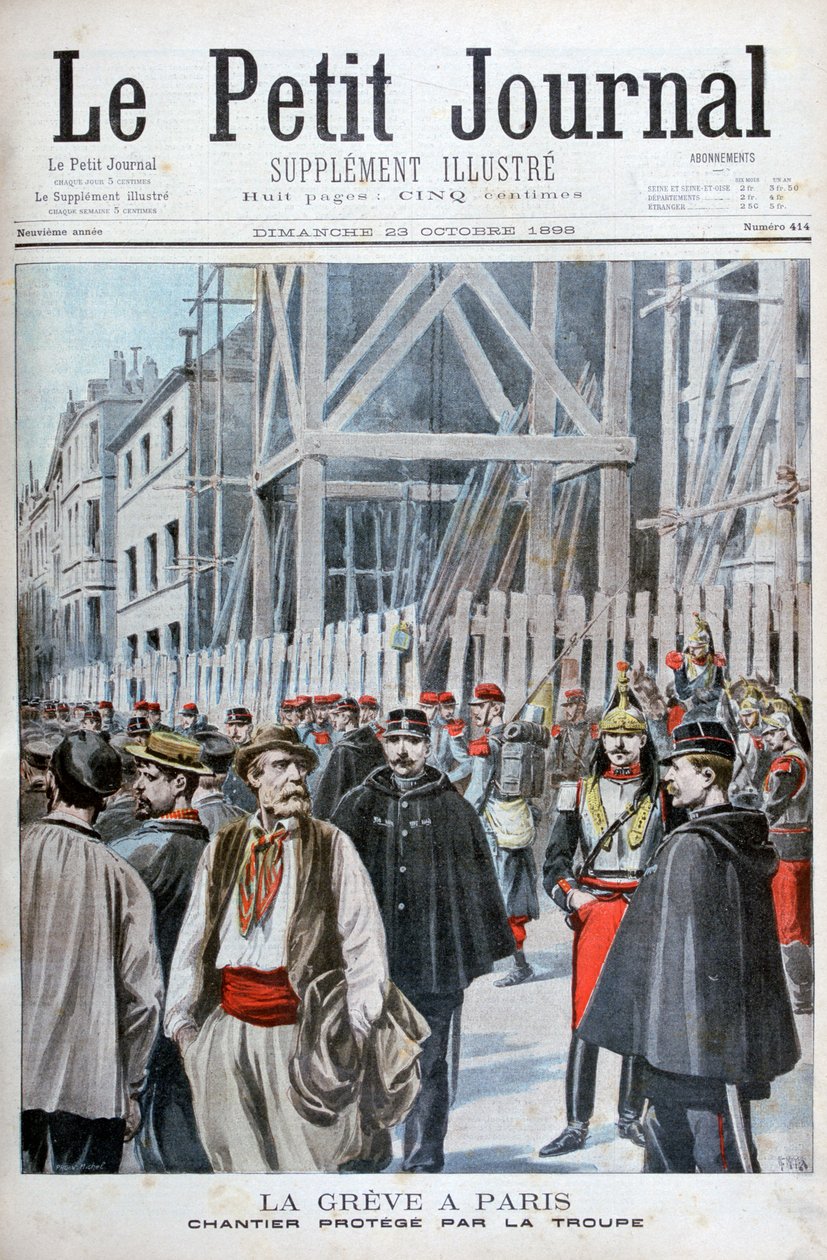 Strajk w Paryżu, 1898 autorstwa Henri Meyer