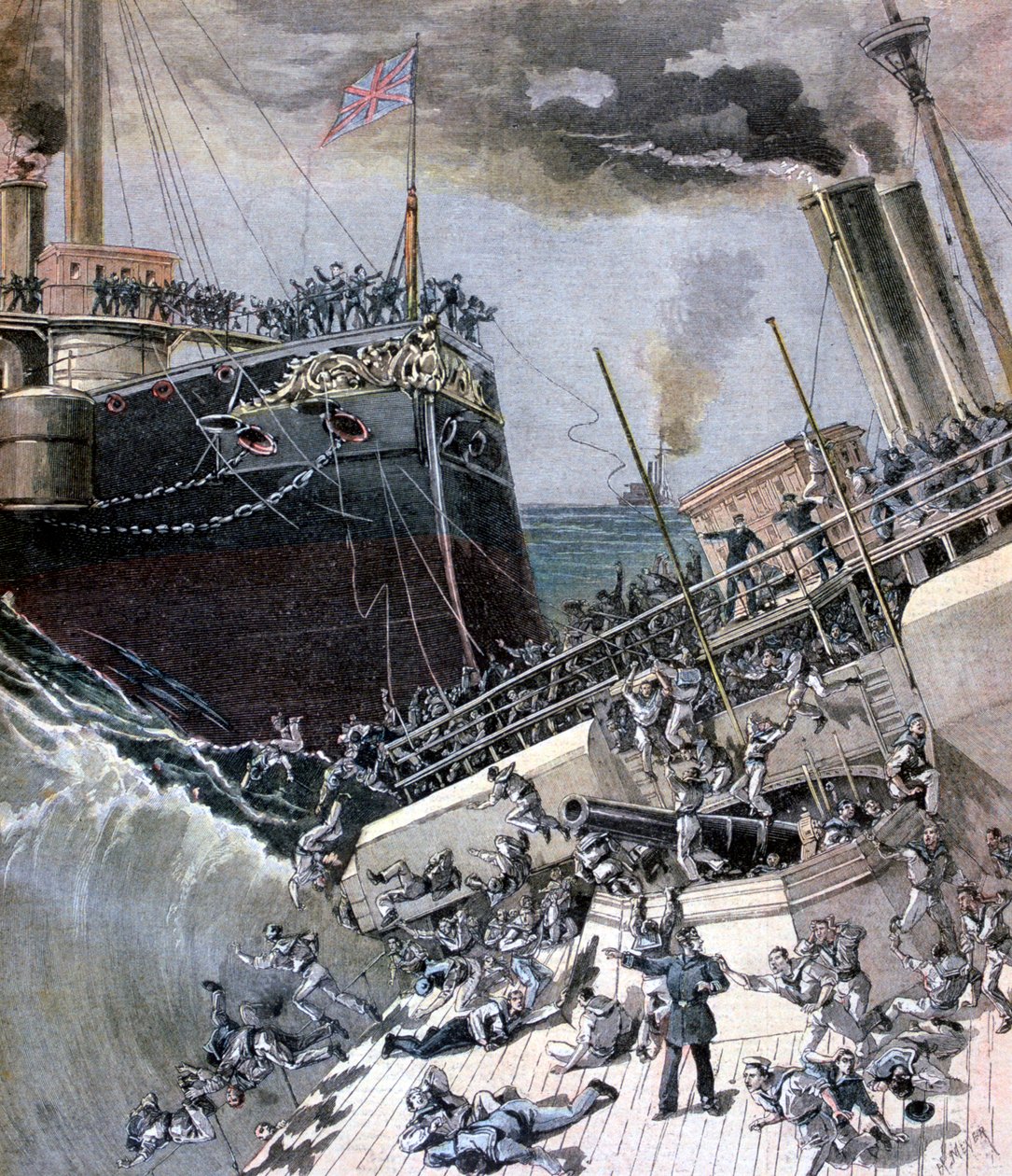 Wypadek na pokładzie Victoria, 22 czerwca 1893. autorstwa Henri Meyer