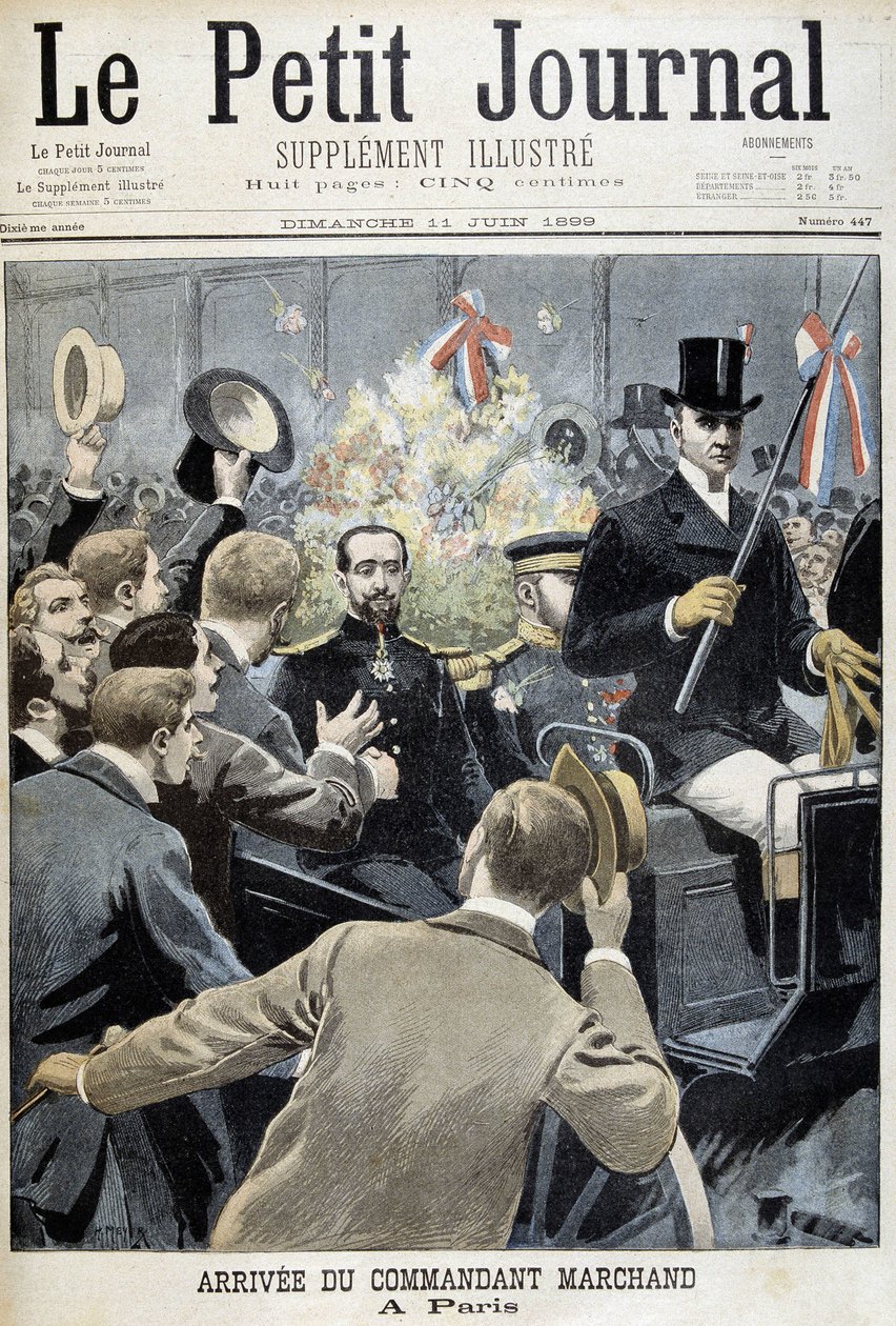 Przybycie komandora Marchanda do Paryża - w „Le Petite Journal” z 11.06.1899 r. autorstwa Henri Meyer
