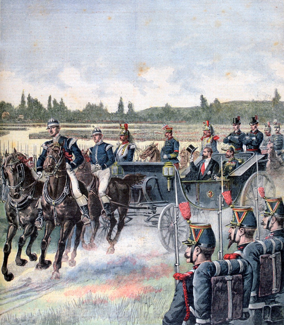 Przybycie prezydenta republiki, przegląd wojskowy, 14.07.1891 r. autorstwa Henri Meyer