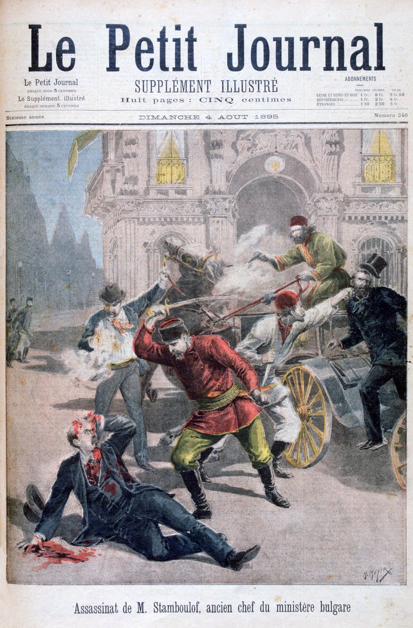 Zamach na Stefana Stambołowa, Sofia, Bułgaria, 1895 autorstwa Henri Meyer