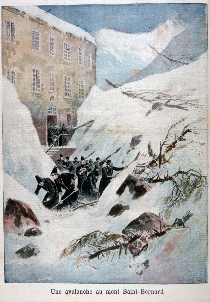 Lawina na Mont Saint-Bernard, Szwajcaria, 1897 autorstwa Henri Meyer