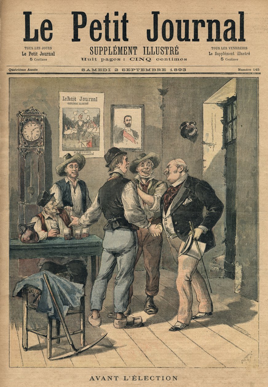 Przed wyborami, ilustracja z „Le Petit Journal”, Supplement Illustre, 2 września 1893 r. autorstwa Henri Meyer