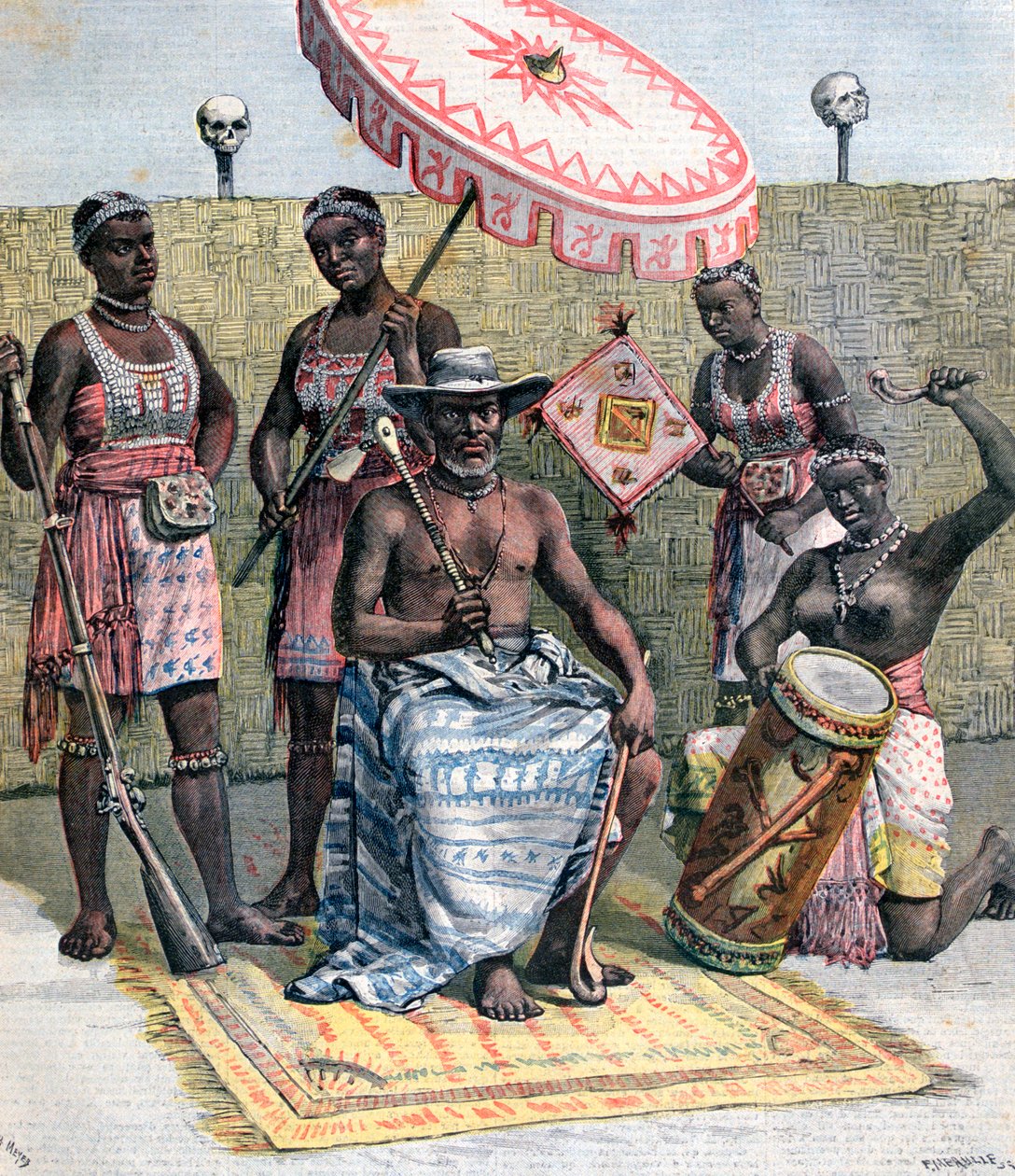 Behanzin, król Dahomeju, 1892 autorstwa Henri Meyer