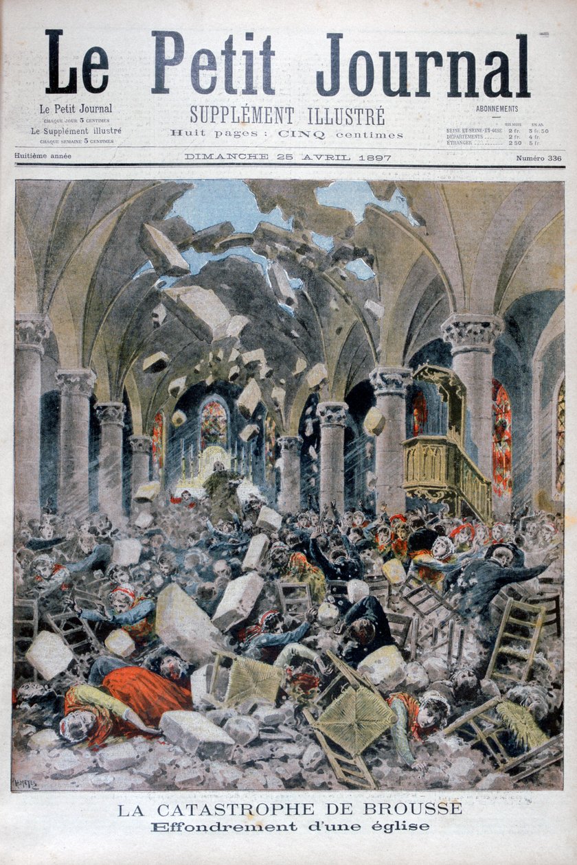 Zawalenie się kościoła, Brousse, Francja, 1897 autorstwa Henri Meyer