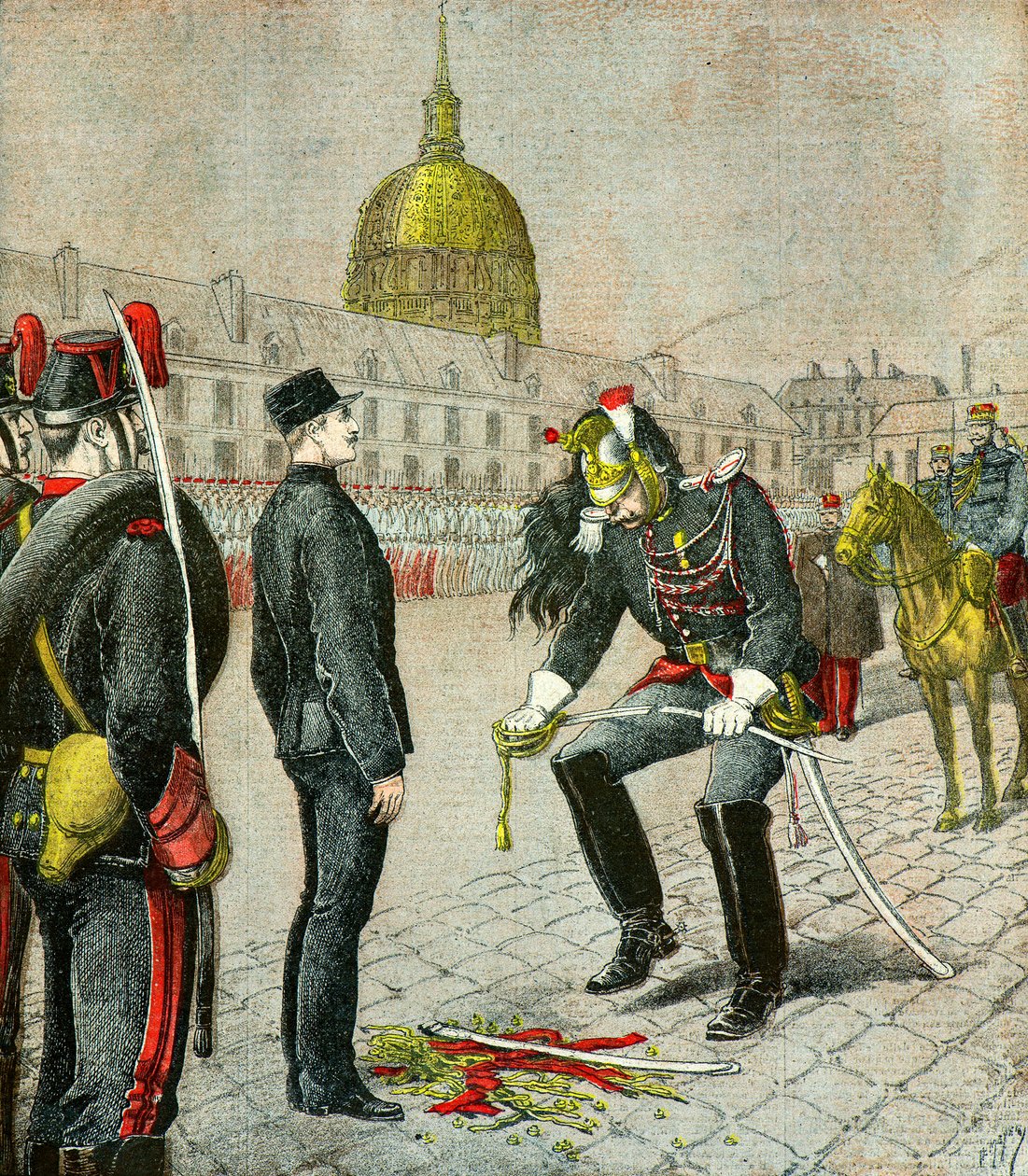 Degradacja kapitana Alfreda Dreyfusa autorstwa Henri Meyer