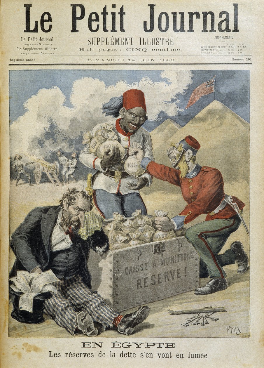 Egipt: rezerwy długów idą z dymem – w „Le Petite Journal” z 14.06.1896 r. autorstwa Henri Meyer