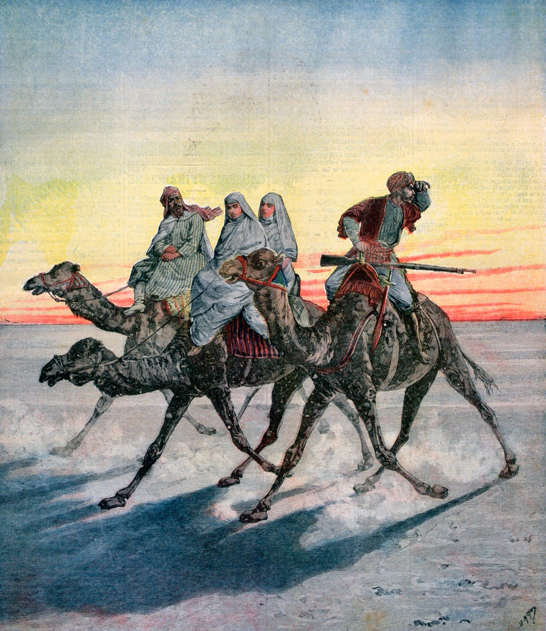 Ucieczka więźniów Mahdiego, Chartum, Sudan, 1892 autorstwa Henri Meyer