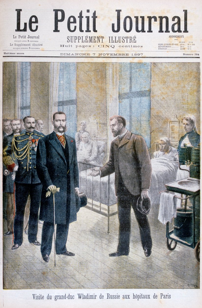 Wielki Książę Władimir Rosji odwiedzający szpital paryski, 1897 autorstwa Henri Meyer