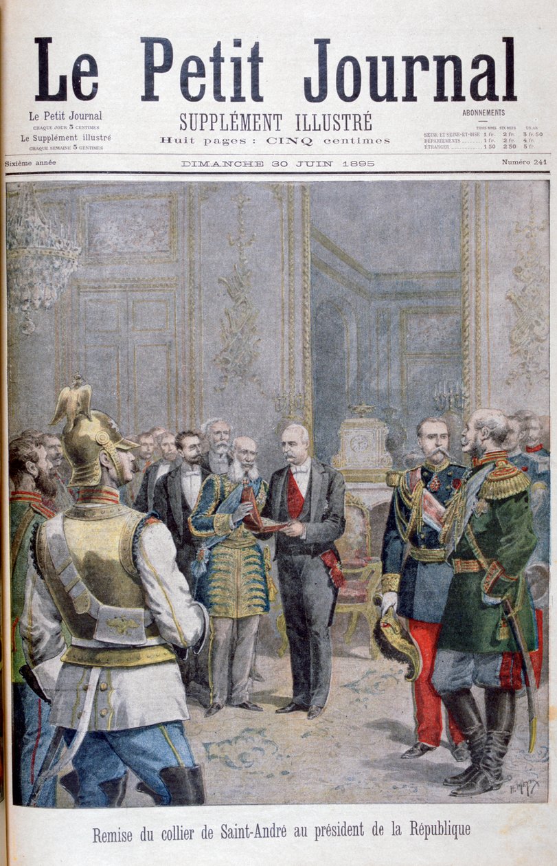 Przekazanie collier de Saint André Prezydentowi Republiki, 1895 autorstwa Henri Meyer