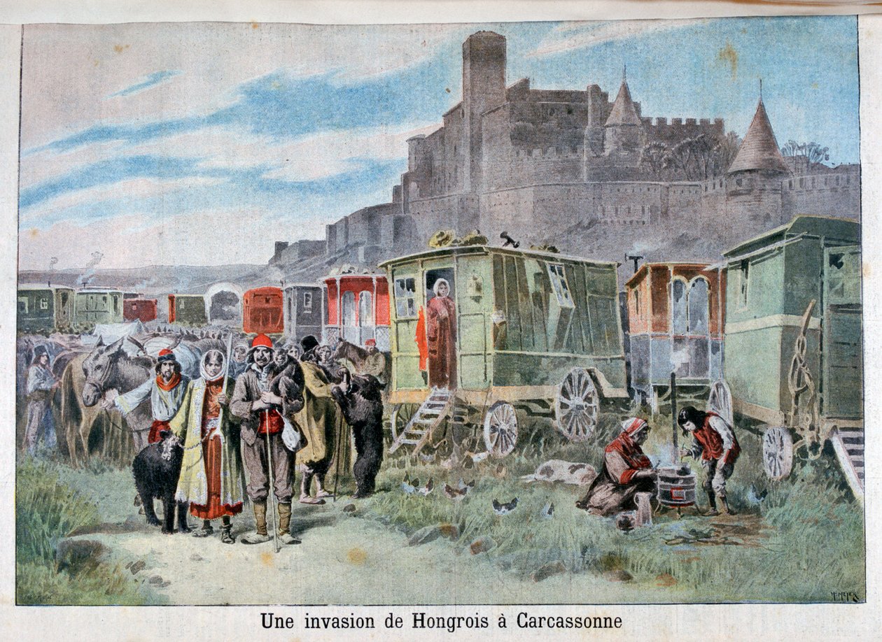 Cyganie węgierscy pod Carcassonne, Francja, 1898 autorstwa Henri Meyer