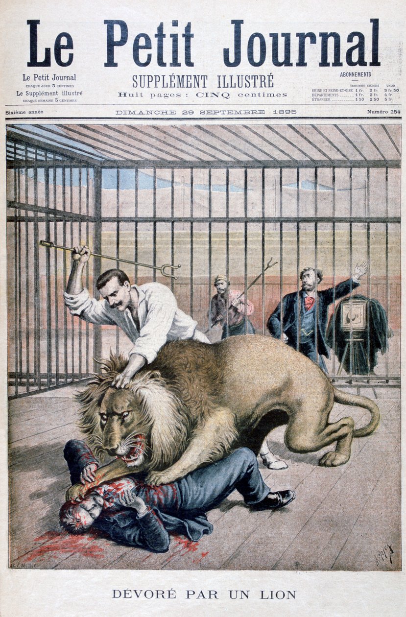 Atak lwa, 1895 autorstwa Henri Meyer