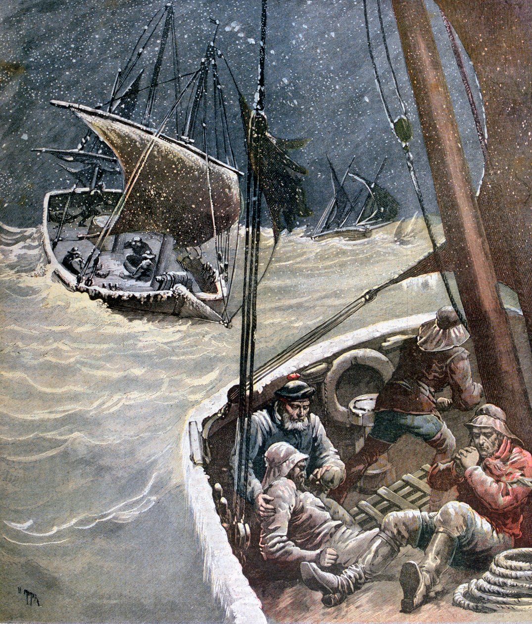 Rybacy z Nowej Funlandii, 1892 autorstwa Henri Meyer