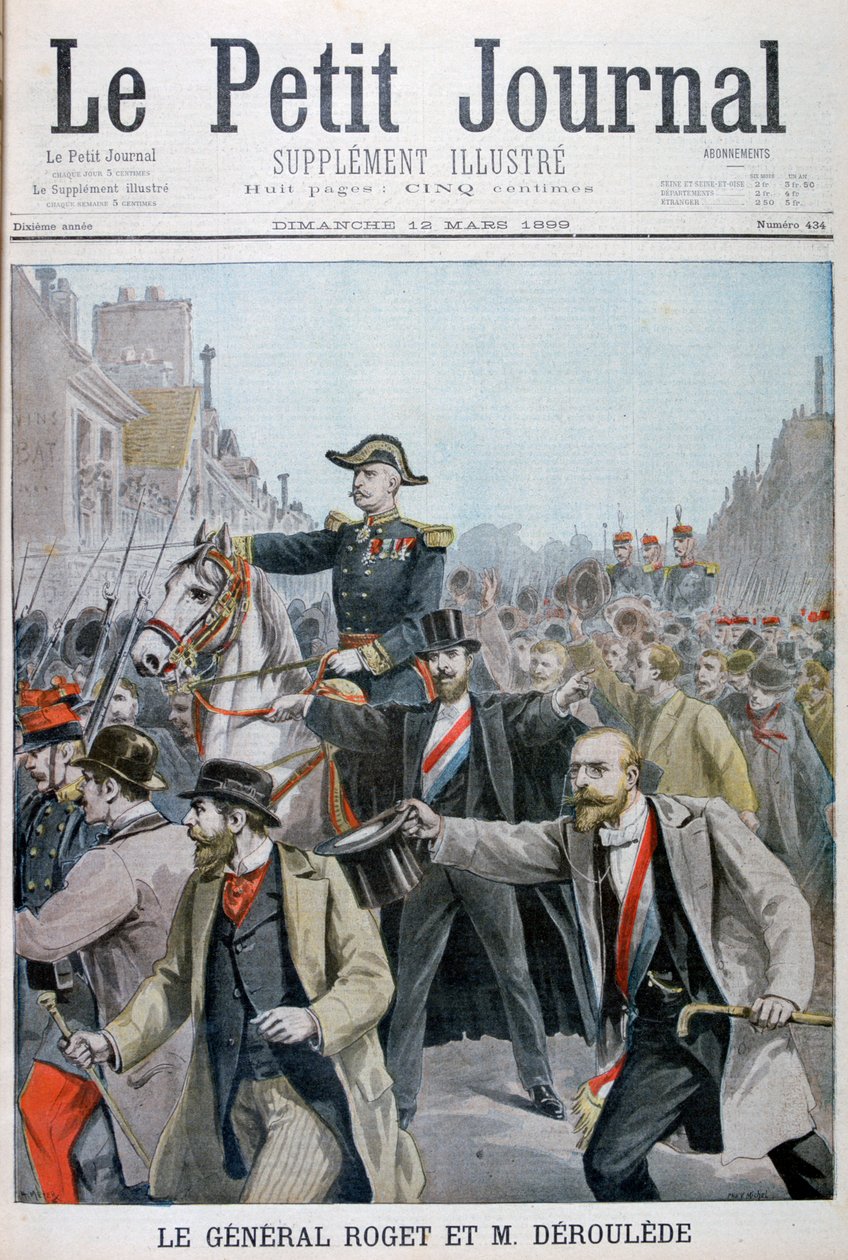 Paul Déroulède chwytający uzdę generała Rogetsa, Paryż, 1899 autorstwa Henri Meyer