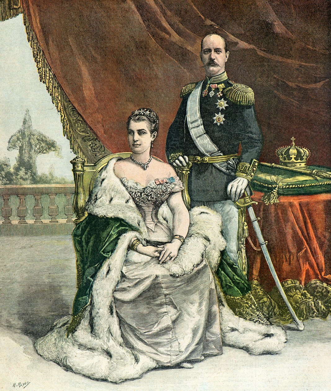 Portret króla Grecji Jerzego I autorstwa Henri Meyer