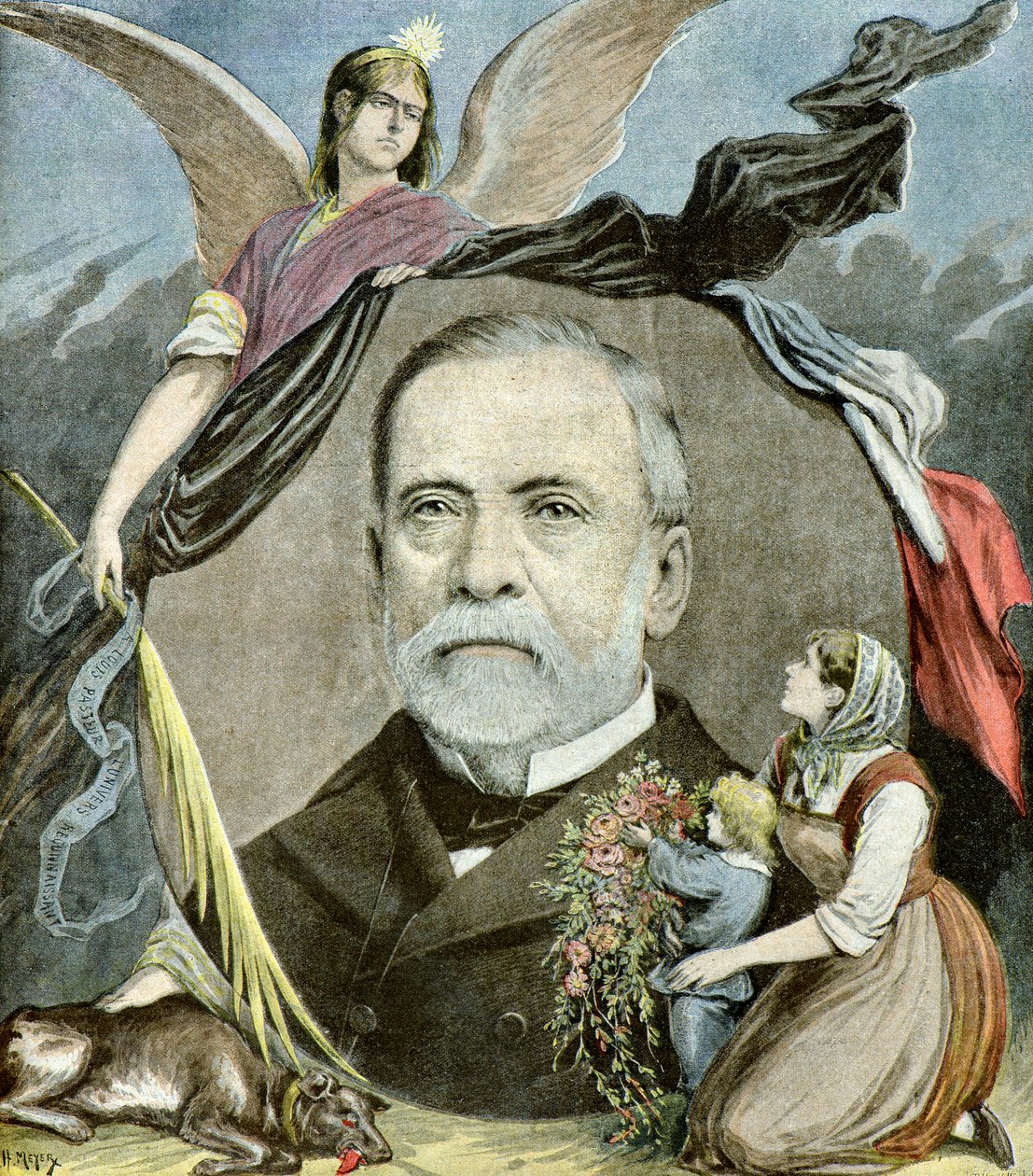 Portret Ludwika Pasteura, 1895 (ilustracja) autorstwa Henri Meyer