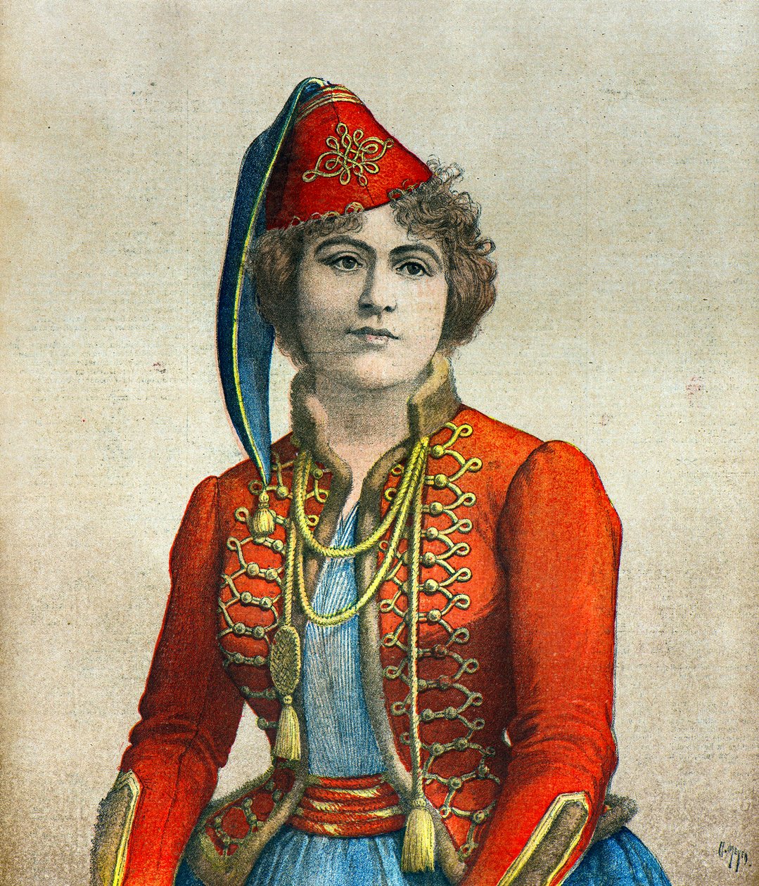 Portret aktorki Marie Delna autorstwa Henri Meyer