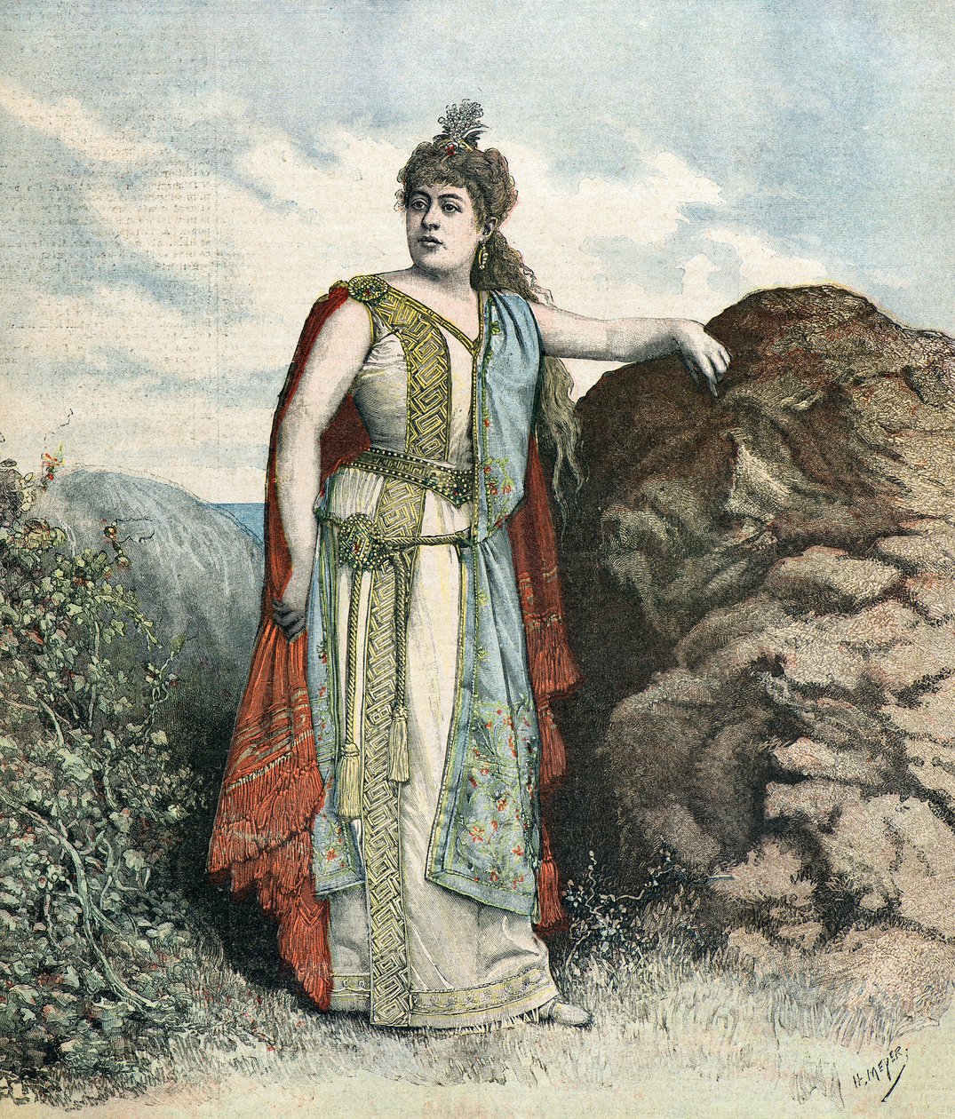 Portret piosenkarki Renee Richard autorstwa Henri Meyer