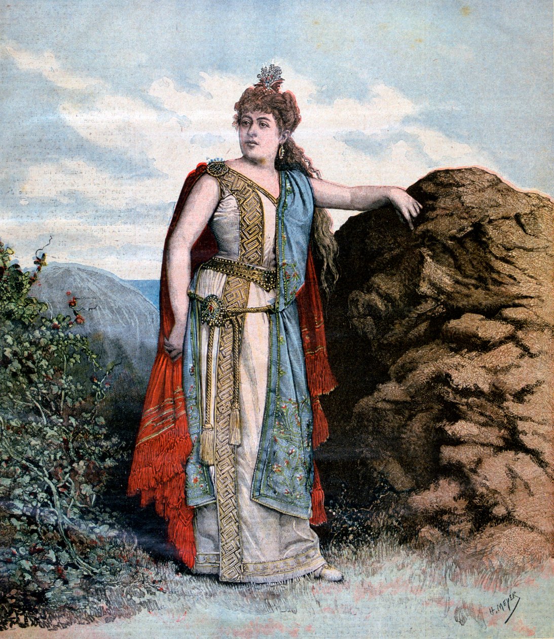 Renee Richard w operze Sapho, 1893 autorstwa Henri Meyer