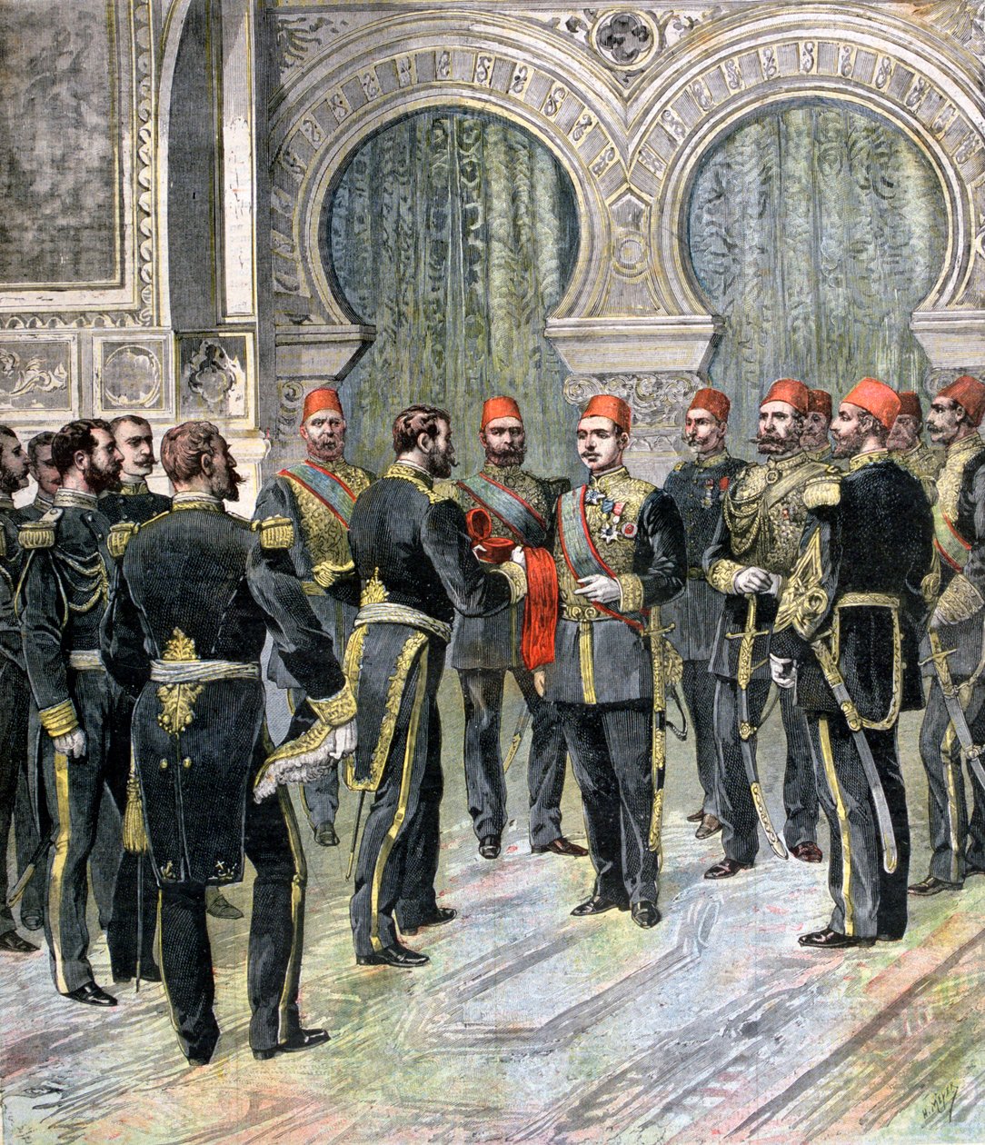 Powrót Wielkiego Kordonu Legii Honorowej do Nowego Khedive w Egipcie, 1892 autorstwa Henri Meyer