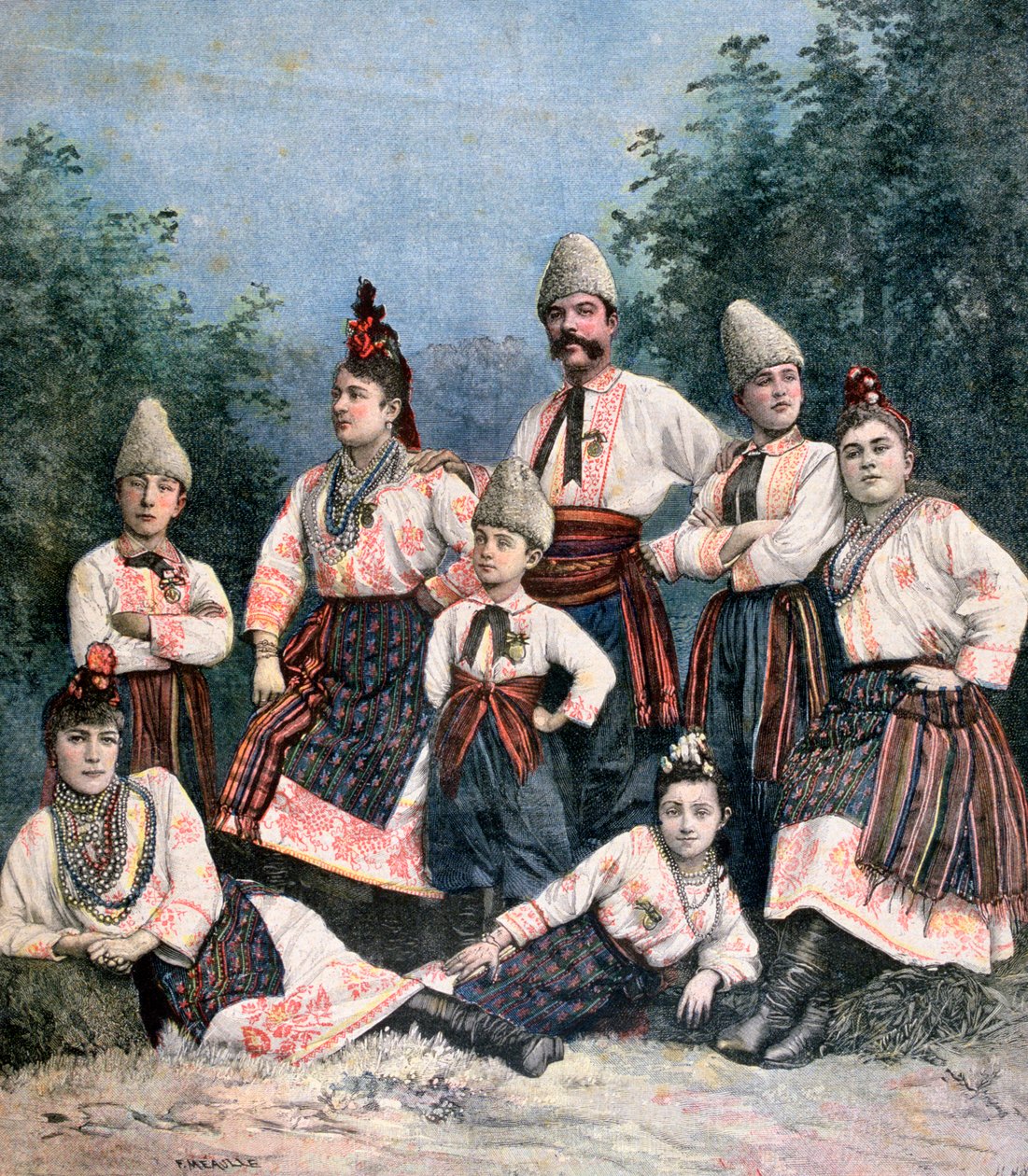 Rosyjscy śpiewacy, 1891 autorstwa Henri Meyer