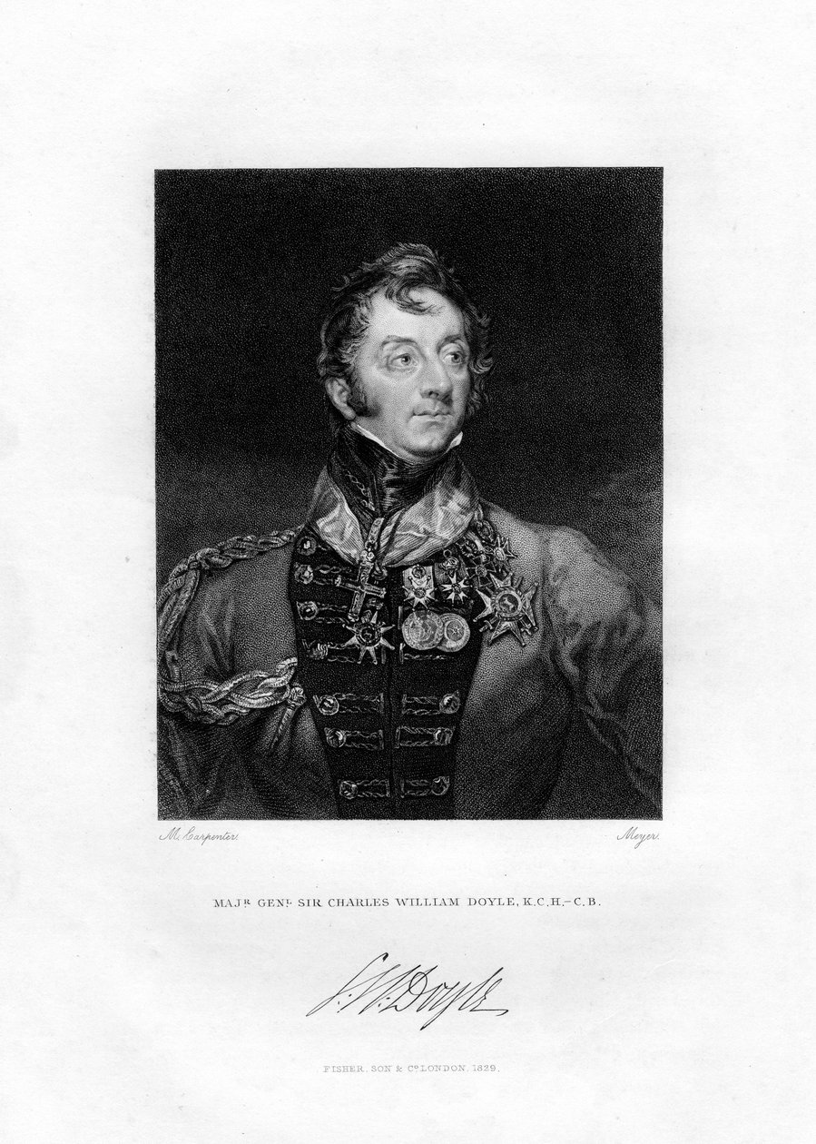 Sir Charles William Doyle, generał brytyjski, 1829 autorstwa Henri Meyer