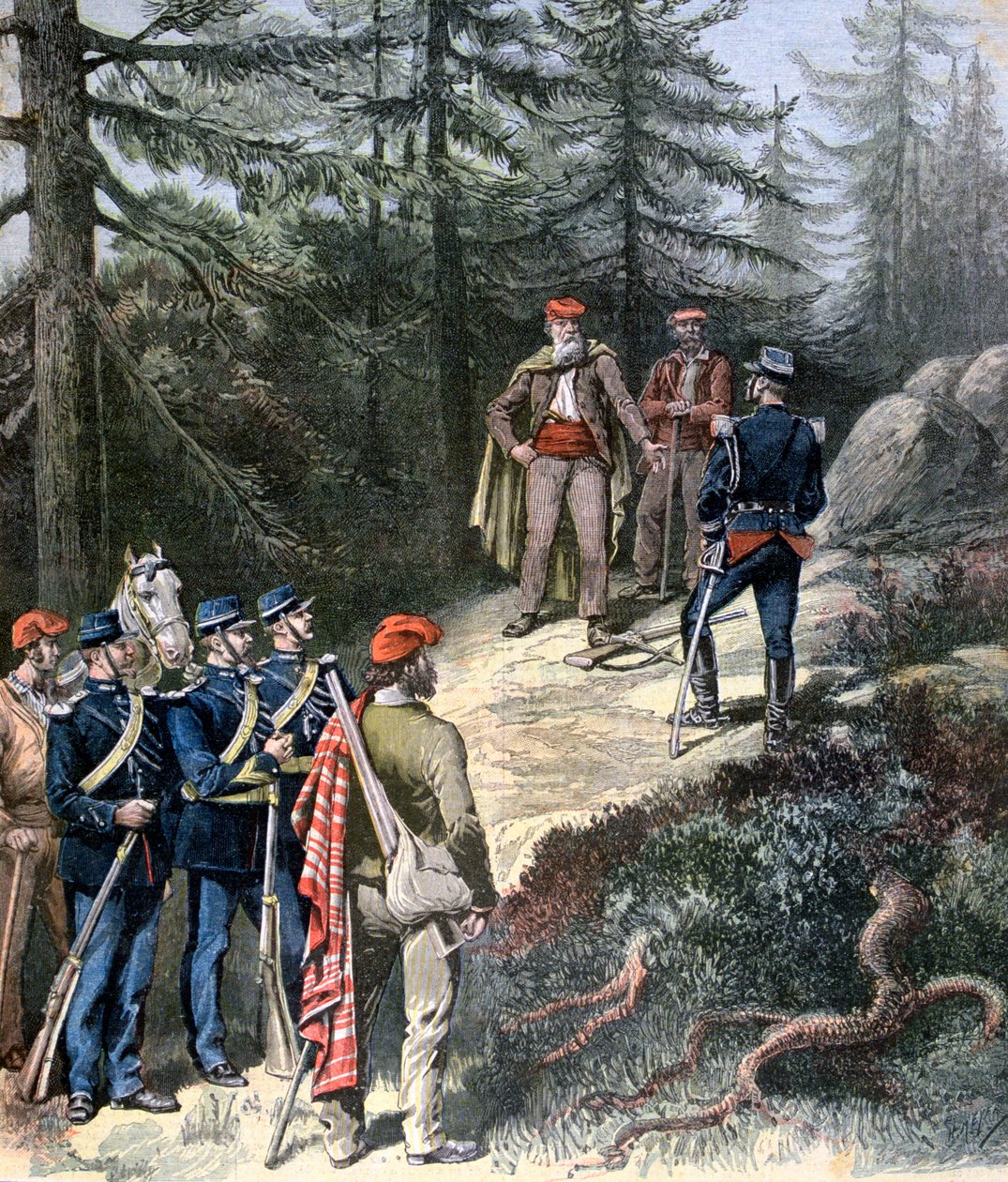 Korsykański bandyta, Jacques Bellacoscia, Poddanie się policji, 1892 autorstwa Henri Meyer