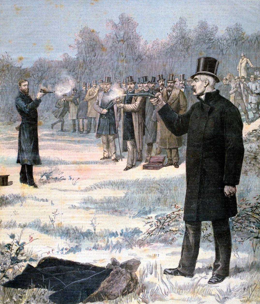 Pojedynek między Paulem Deroulede i Georges Clemenceau, 1893 autorstwa Henri Meyer