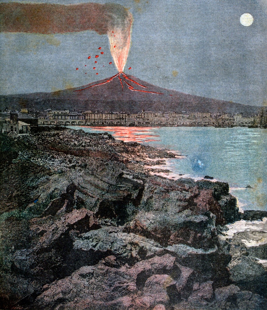 Erupcja Etny, Sycylia, 1892 autorstwa Henri Meyer