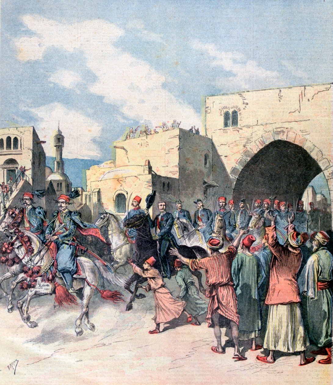 Konsul francuski przybywa do Betlejem podczas świąt Bożego Narodzenia, 1892 r. autorstwa Henri Meyer