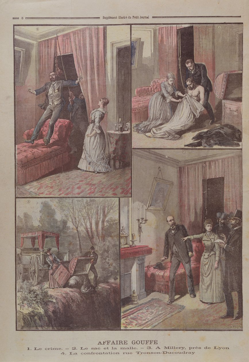 Tajemnica Gouffe, ilustracje z "Le Petit Journal", 20 grudnia 1890 r. autorstwa Henri Meyer