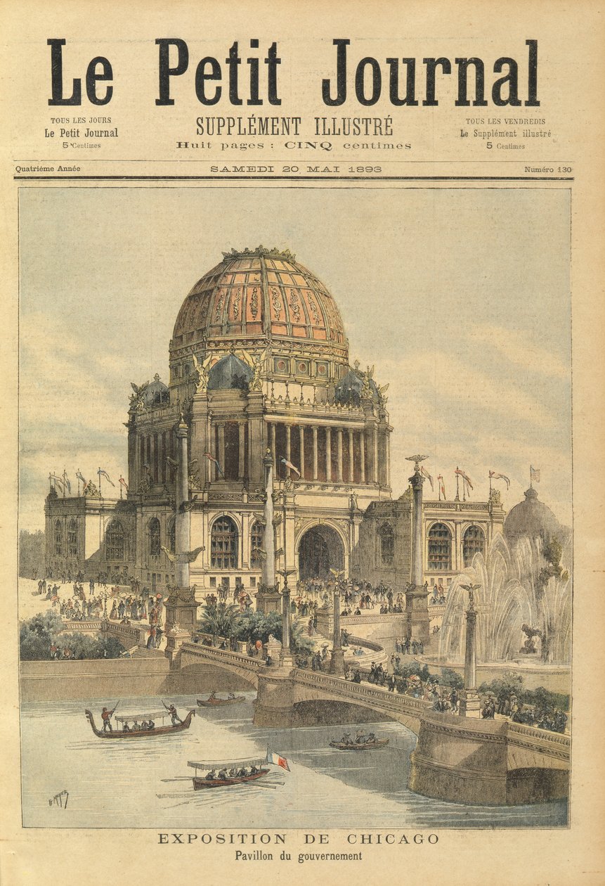 Pawilon rządowy na wystawie w Chicago, z Le Petit Journal, 20 maja 1893 r. autorstwa Henri Meyer
