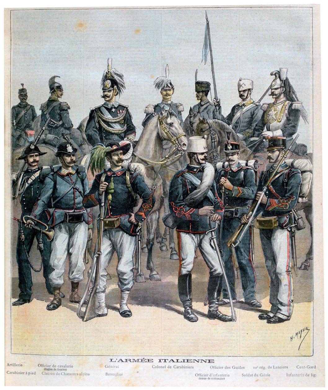 Armia włoska, 1892 autorstwa Henri Meyer