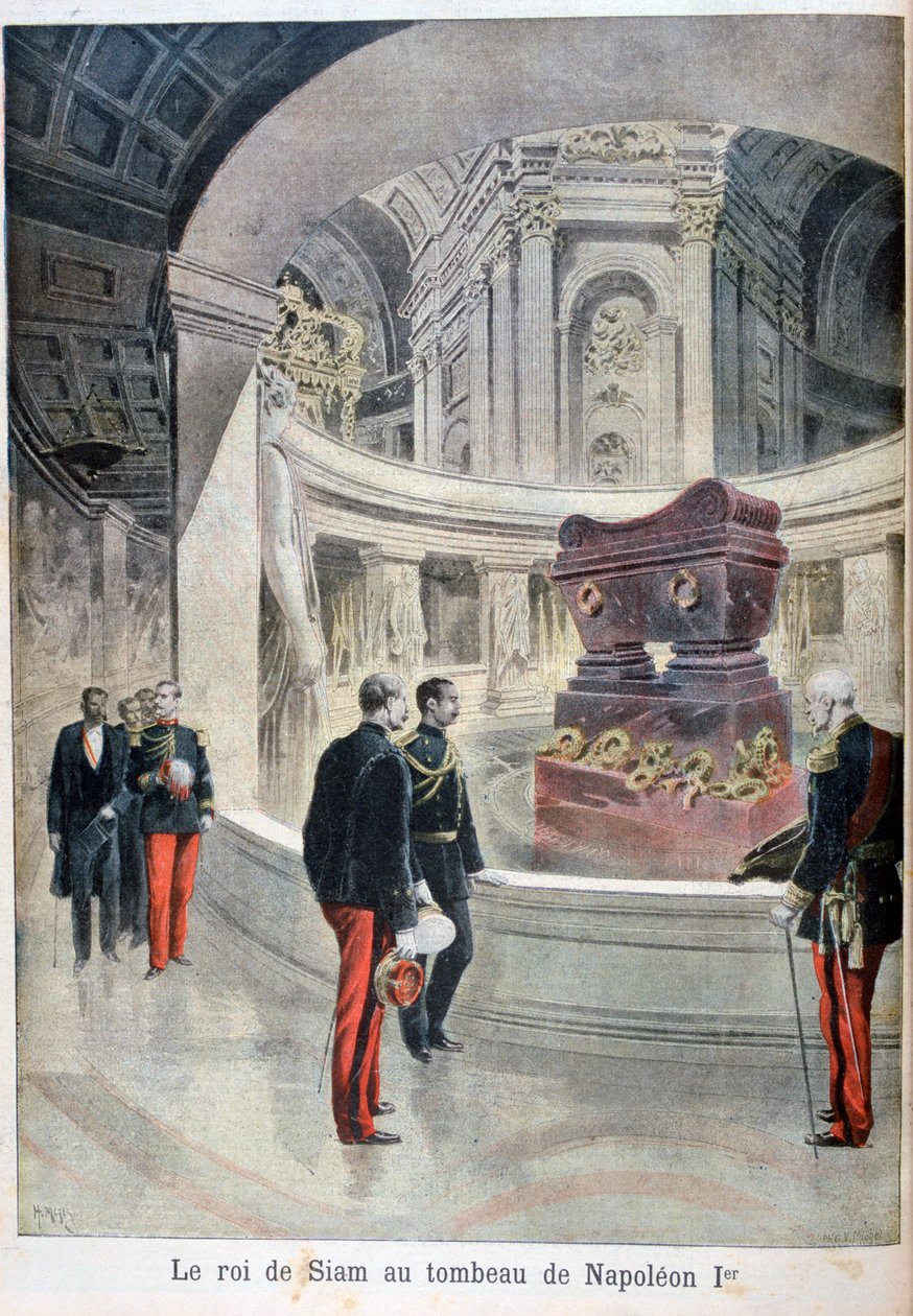 Król Syjamu przy grobie Napoleona I, Paryż, 1897 autorstwa Henri Meyer