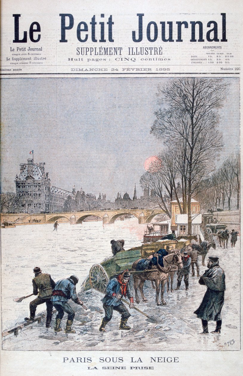 Zamarznięta Sekwana, zima, Paryż, 1895 autorstwa Henri Meyer