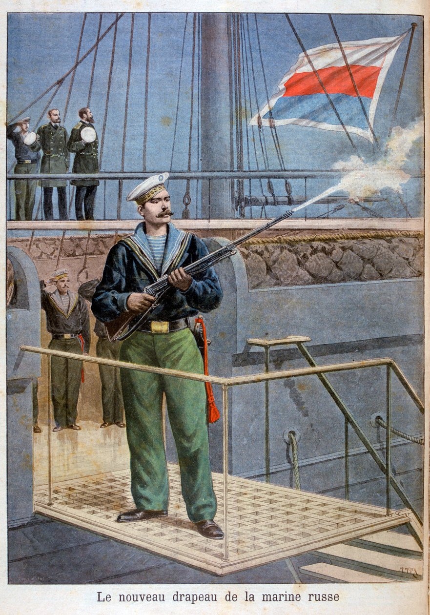 Nowa flaga rosyjskiej marynarki wojennej, 1898 autorstwa Henri Meyer