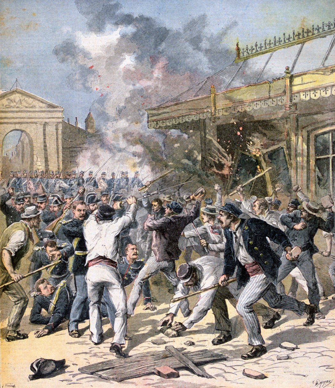 Zamieszki w Bordeaux, Akwitania, 1891 autorstwa Henri Meyer
