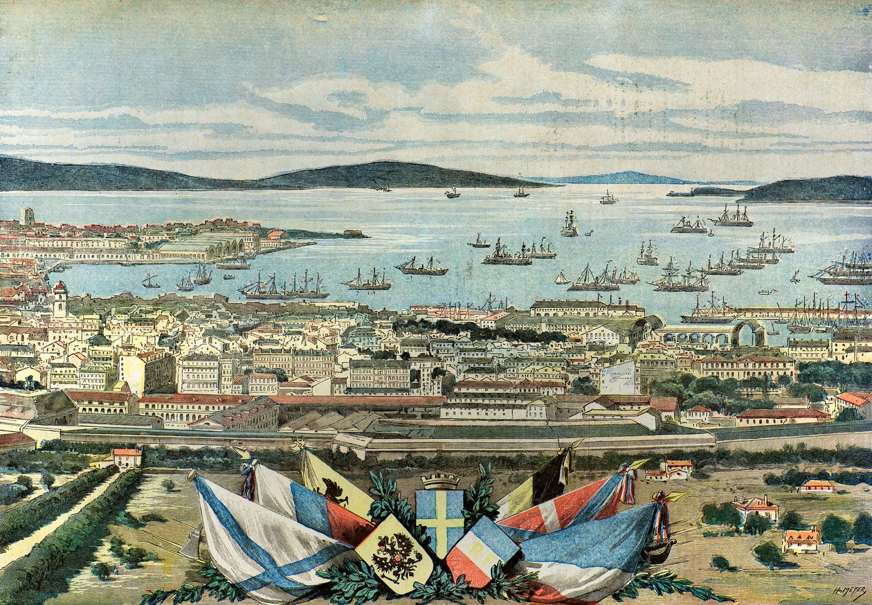 Widok na port w Tulonie autorstwa Henri Meyer