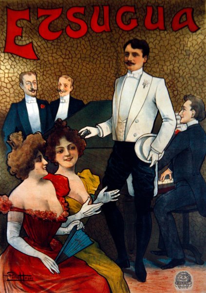 Plakat reklamujący francuskiego chanturnika Etsugua, ok. 1890 (litografia barwna) autorstwa Henri Paolo