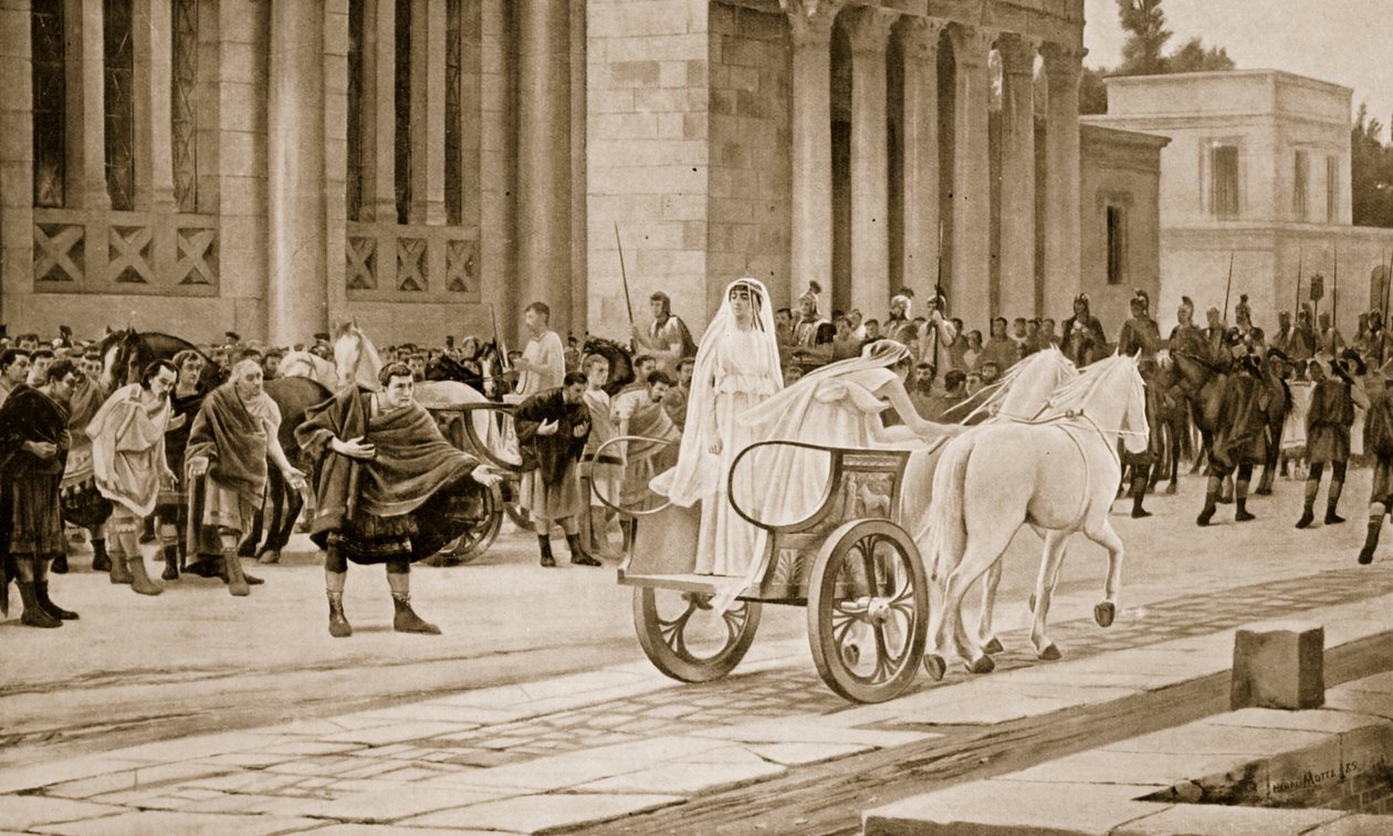 Odejście westalek, ilustracja z „Historia narodów Hutchinsona”, 1915 autorstwa Henri Paul Motte