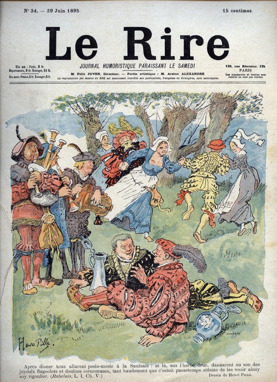 Rozrywka wiejska - Humorystyczny rysunek Charlesa Henri Pille