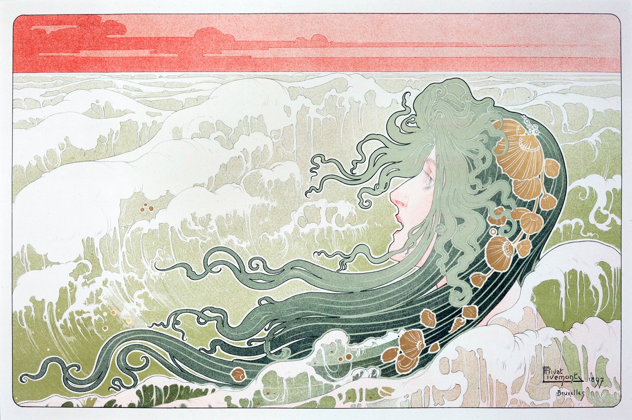 Plakat La Vague (Fala) autorstwa Henri Livemont autorstwa Henri Henri Antoine Théodore Livemont